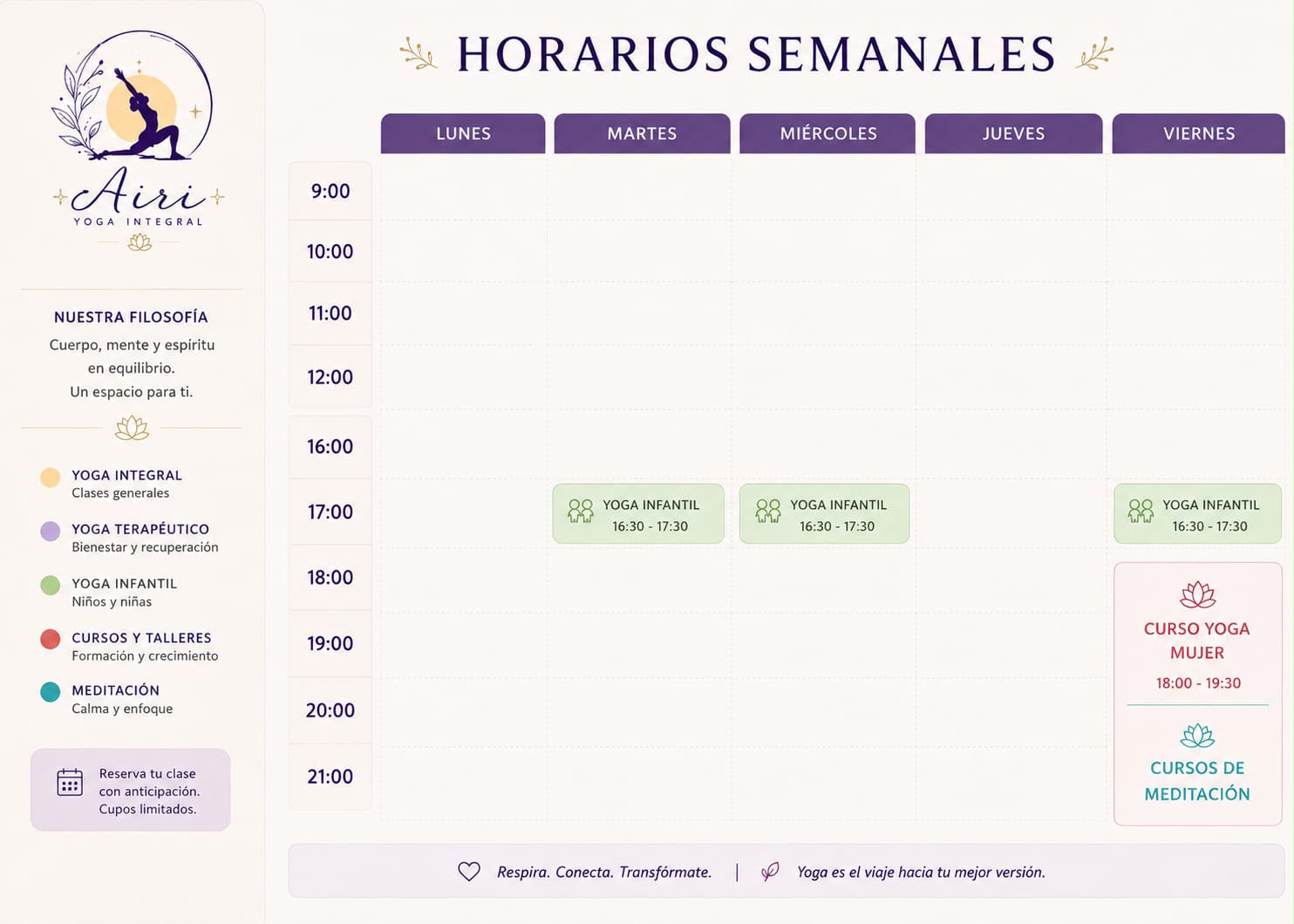 yoga infantil horario